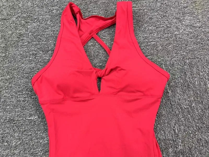Seamless Yoga Jumpsuits Sports Fitness One-Piece Yoga Sleeveless Workout Clothes Running Sportswear Tight Training Tracksuits