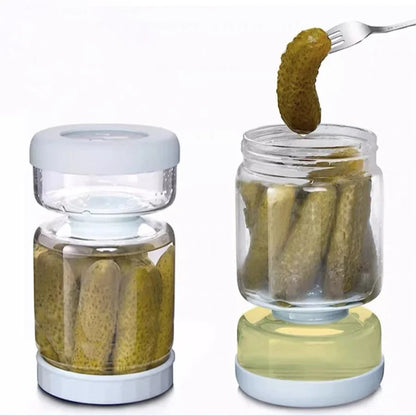 Pickles Jar Dry and Wet Dispenser Pickle Olives Hourglass Jar Leakproof Reusable for Food Storage Kitchen Foods Separator Tools - AMULET RING STORE