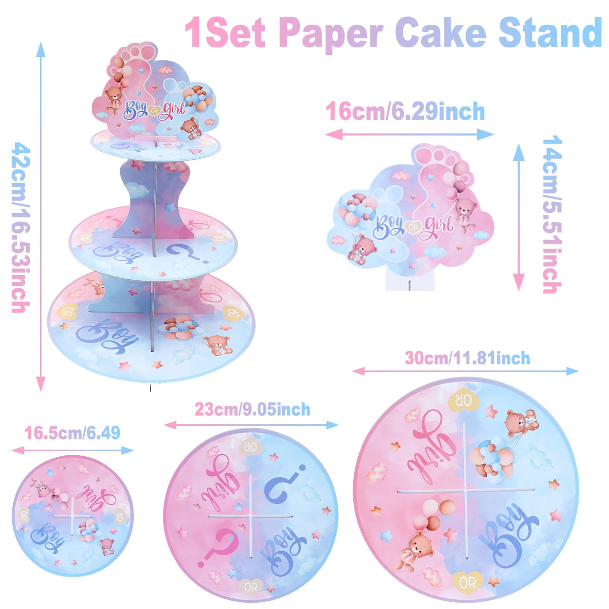 Cake Display Stand Jungle Mermaid Birthday Party Decorations Kids Dessert Holder Cake Tray Butterfly Baby Shower Cupcake Support - AMULET RING STORE