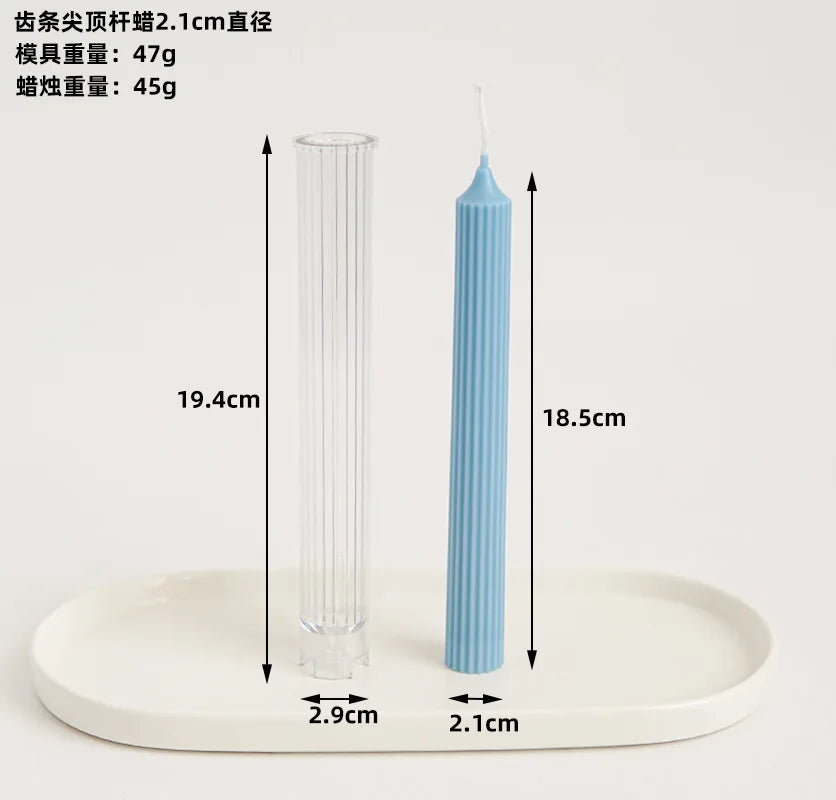 Striped Column Candle Mold Triangle Rectangle Pillar Plastic Mold DIY Candle Making Kit Forms Mold For Home Decoration - AMULET RING STORE
