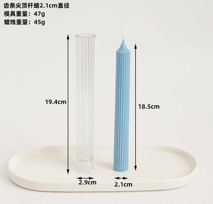 Striped Column Candle Mold Triangle Rectangle Pillar Plastic Mold DIY Candle Making Kit Forms Mold For Home Decoration - AMULET RING STORE