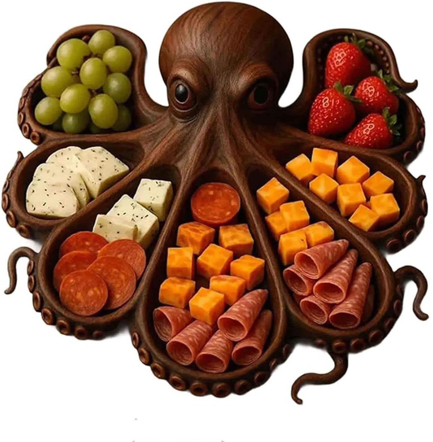 26*23*3cm natural wood Octopus Charcuterie Platter tray for food fruit salad baking dishes pans plates bowls home accessories - AMULET RING STORE