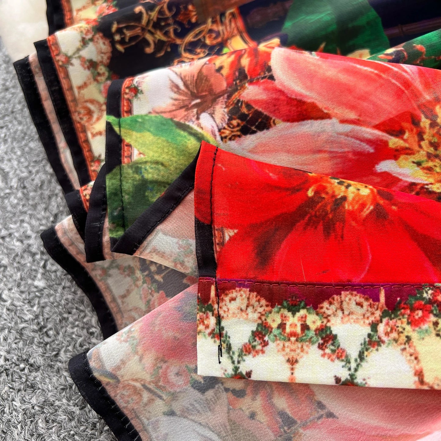 SINGREINY Vintage Print Chiffon Dresses Women Lantern Sleeve O Neck Design Fashion High Quality Court Floral Pleated Long Dress