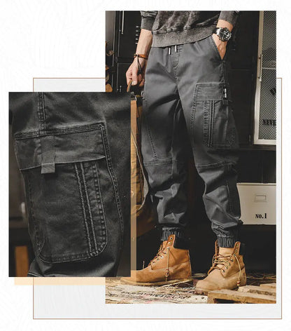 ARENS Techwear Cargo Pants Men Black Cargo Trousers Male Vintage Japanese Streetwear Hip Hop Pockets Casual Safari Style Loose