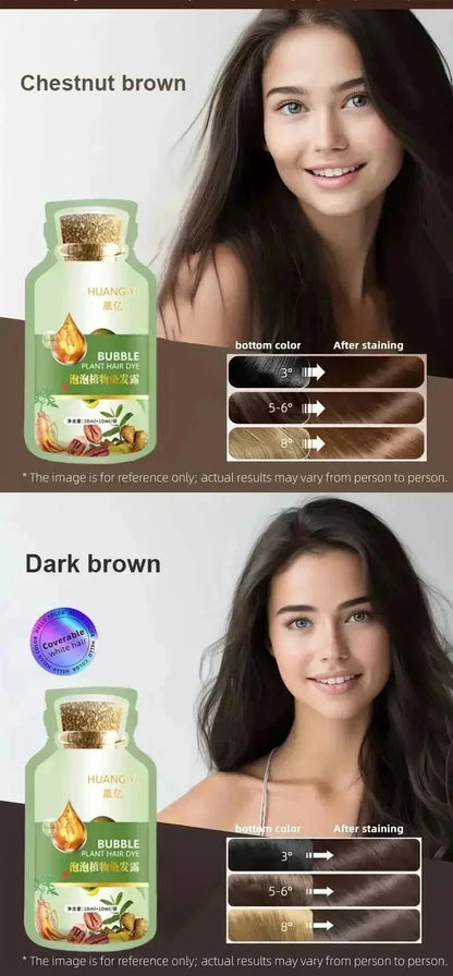 500ml Natural Herbal Hair Dye Shampoo 3 in 1 Change Hair Color Gray Hair to Dark Brown Black Deep Nourishing Fashion Hair Care - AMULET RING STORE