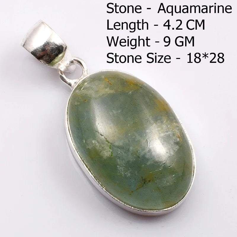 Genuine  Amaquarine  Pendant Hand Made Women Jewelry gift