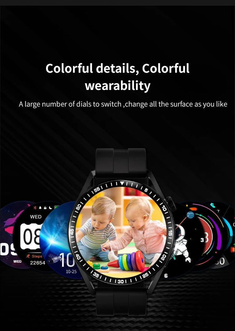 New For Men Women SmartWatch 1.61‘’ Amoled Phone Call Heart Rate GPS Tracker Sport Waterproof Smart Watch for IOS Android