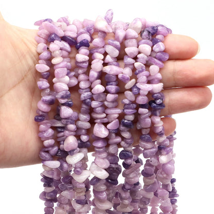 Natural Lilac Lepidolite Crystal Stone Beads Freeform Chips Gravel for Party Gift DIY Crafts Necklace Bracelet Jewelry Making - AMULET RING STORE