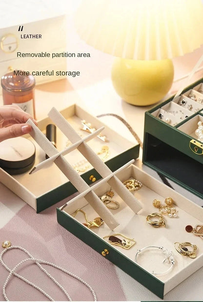 Three-layer Jewelry Storage Box for High-end Exquisite Necklaces, Earrings,Gold Jewelry and Hand Accessories with Large Capacity - AMULET RING STORE