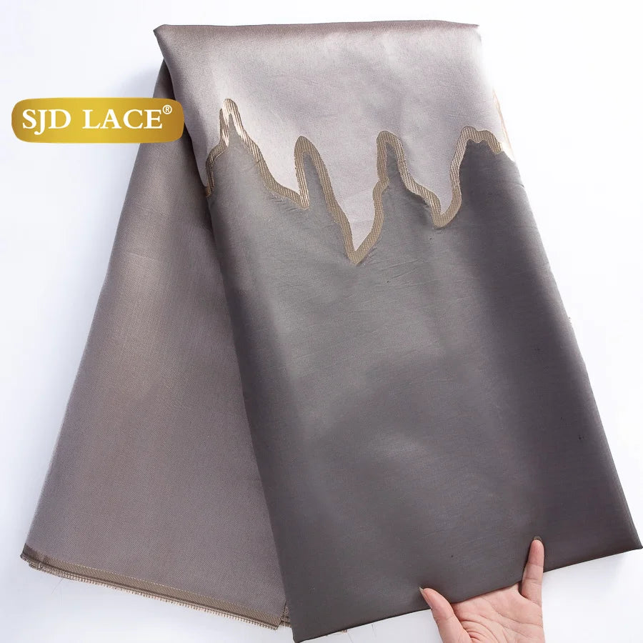 SJD LACE African Brocade Jacquard Lace Fabrics 2025 High Quality 5Yards French Gilded Lace For Sewing Women Party Dresses 3464