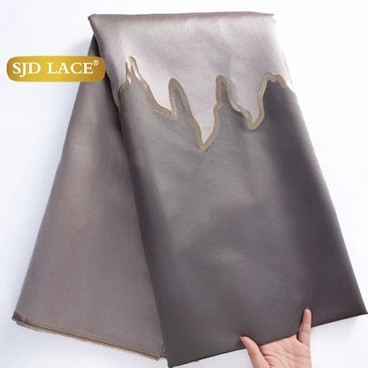 SJD LACE African Brocade Jacquard Lace Fabrics 2025 High Quality 5Yards French Gilded Lace For Sewing Women Party Dresses 3464