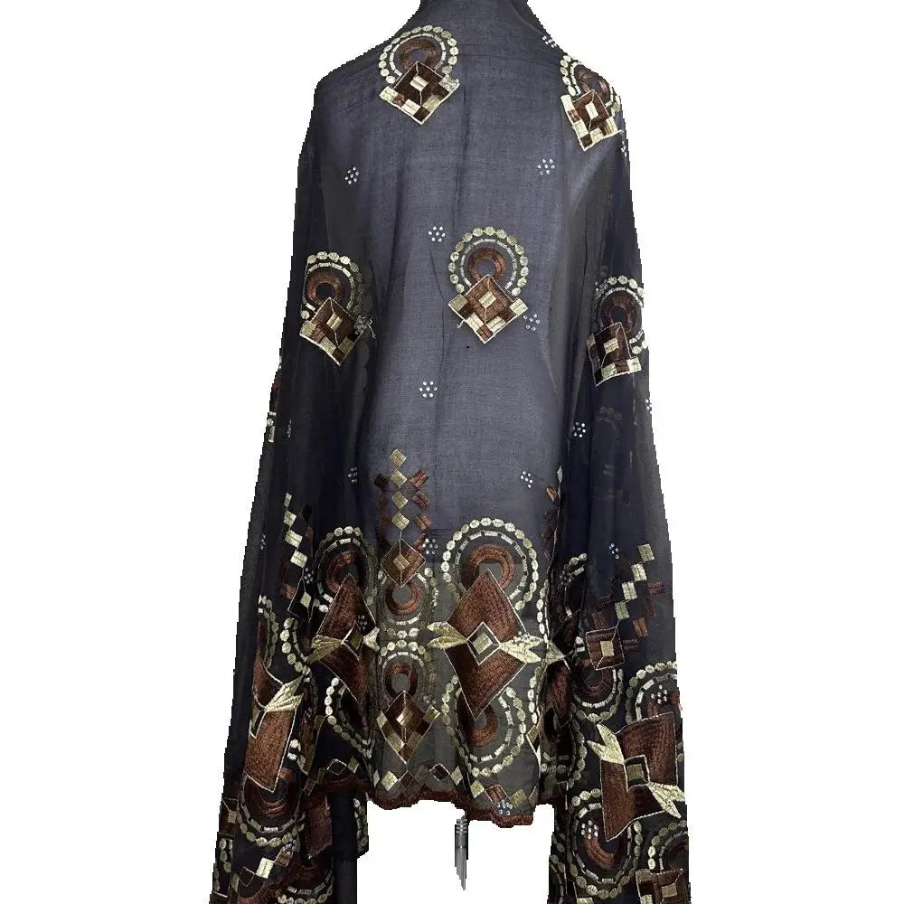 Sale 2025 New Dubai Islam Embroidered Shawl Soft Wool Jersey Hijab for Muslim Women Long Style New African Net for Spring Summer - AMULET RING STORE