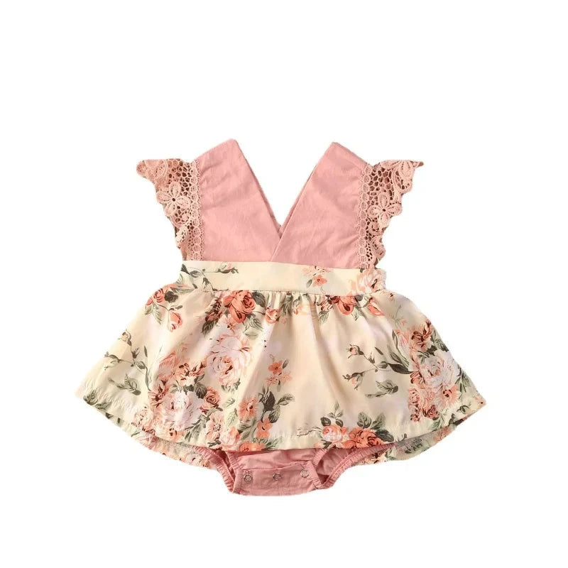 Baby Girl Dress New 2-piece Red Flower Baby Clothing Newborn Girl Lace Dress Princess Skirt Clothing 0-24M Princess Dress - AMULET RING STORE