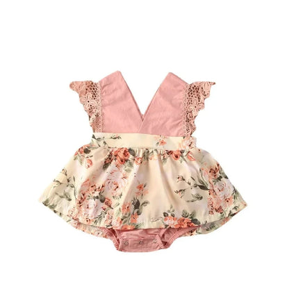 Baby Girl Dress New 2-piece Red Flower Baby Clothing Newborn Girl Lace Dress Princess Skirt Clothing 0-24M Princess Dress - AMULET RING STORE