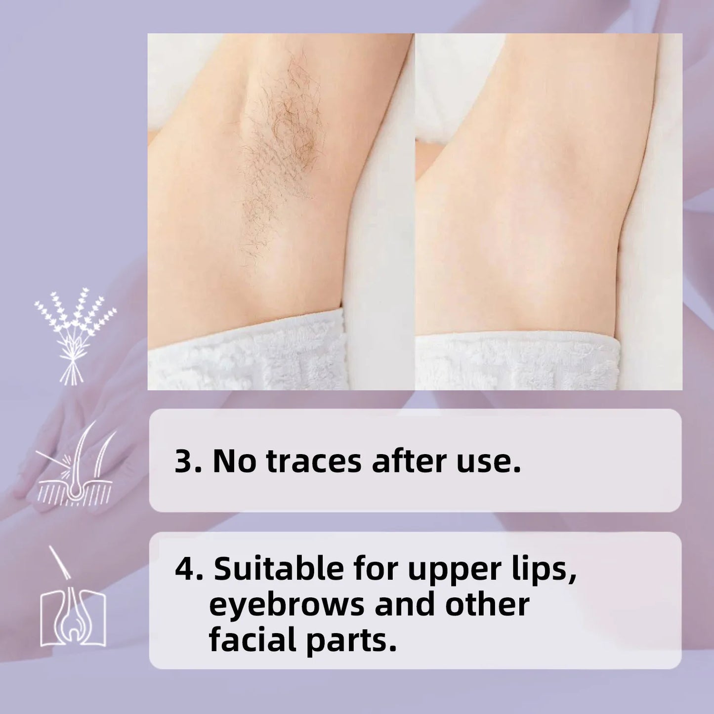 3 Minutes Fast Hair Removal Cream Painless Hair Growth Inhibitor Lip Face Arm Armpit Leg Permanent Depilatory for Men Women Care - AMULET RING STORE