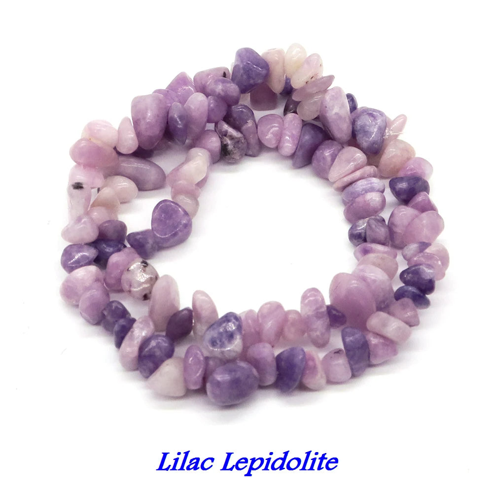 Natural Lilac Lepidolite Crystal Stone Beads Freeform Chips Gravel for Party Gift DIY Crafts Necklace Bracelet Jewelry Making - AMULET RING STORE