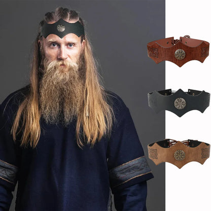 Medieval Knight Headband Viking King Crown Dress Up Halloween Cosplay LARP Accessory Ancient Roman Warrior Gladiator Headgear - AMULET RING STORE