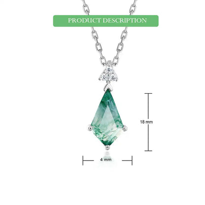 WES 100% 925 Silver Natural Unique Boho Moss Agate Pendant Necklace for Woman Earth Day Forest Jewelry Engagement Gift Wholesale - AMULET RING STORE