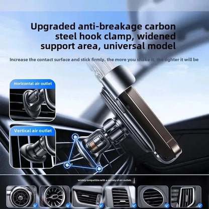 UYUXIO Wireless Car Charger Fast Charge Manual Clamping Air Vent Car Phone Holder for Samsung Android Phones iPhone 16 15 14 13