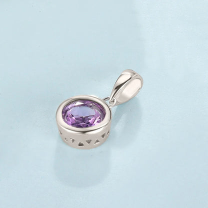 LAYA 925 Sterling Silver Natural Amethyst Bezel Setting Pendant Necklace For Women Original Fashion Jewelry 2025 Trend