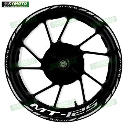 For Yamaha MT-125 MT125 motorcycle 17 inch front and rear wheel stickers modified waterproof reflective wheel rim stickers