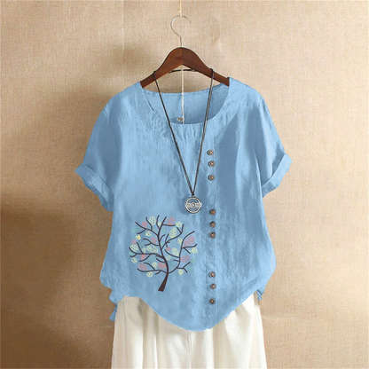 Cotton Linen T Shirt Women's Clothing Summer Retro Ladies Tops Tee Casual Loose Short Sleeve T-shirt Woman Ropa Blusas Tshirt