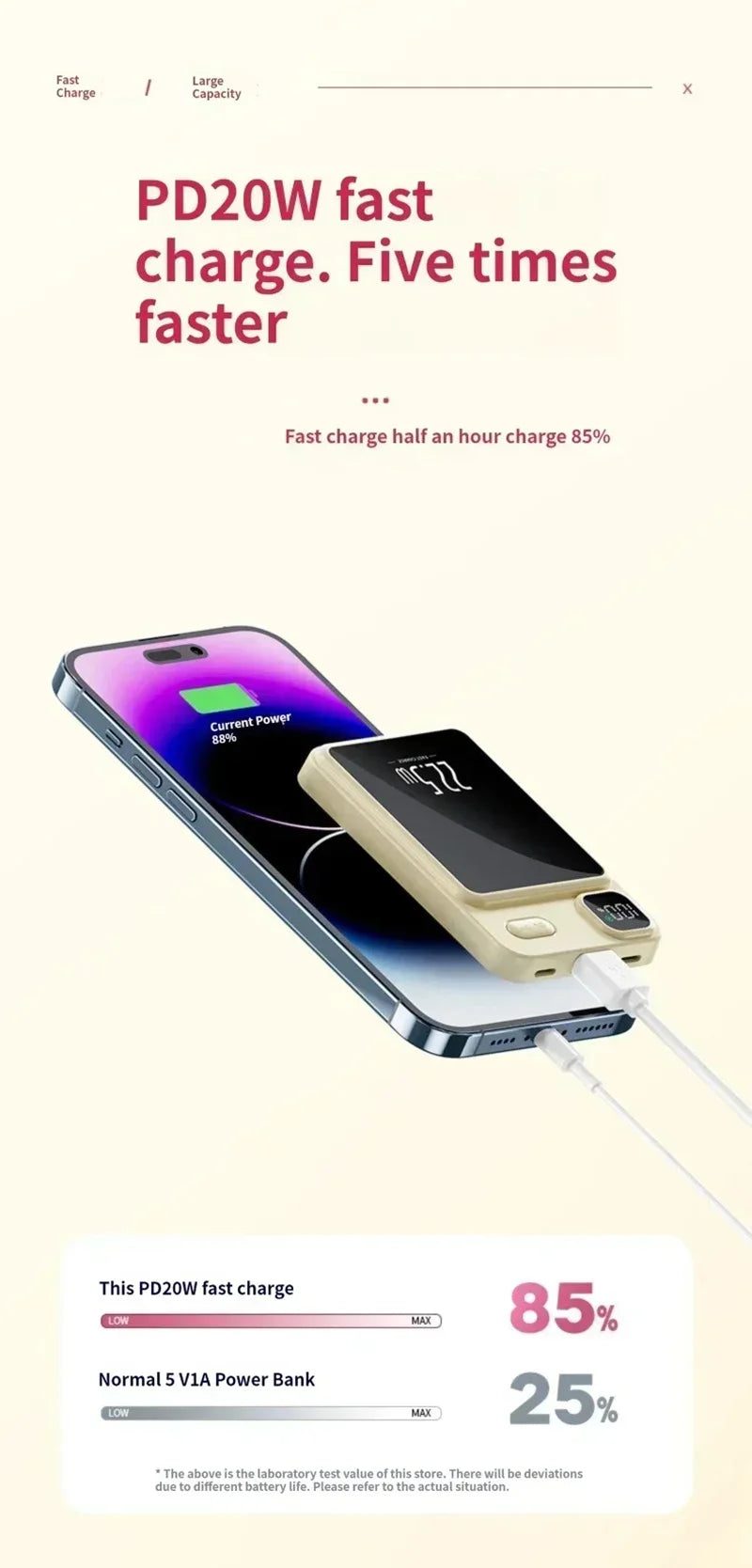 OnePlus 50000mAh Magnetic Wireless Charger Power Bank External Battery Fast Charging PowerBank For Android iPhone 15 16 Xiaomi - AMULET RING STORE