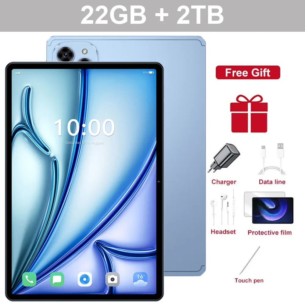 Original Pad 7S Pro Tablets Global Edition 22GB+2TB Android 15 Tablet PC 5G Dual SIM 10000mAh 10.1" HD WiFi Gaming Kids Tab PC