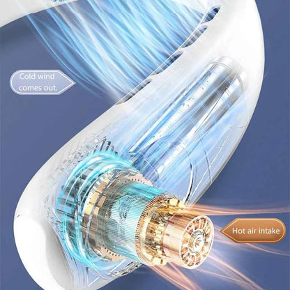 XIAOMI 2025 Neck Fan USB Rechargeable Cooling Fan 5 Speed Adjustable Neck Cooler Digital Display Bladeless Neckband Fan