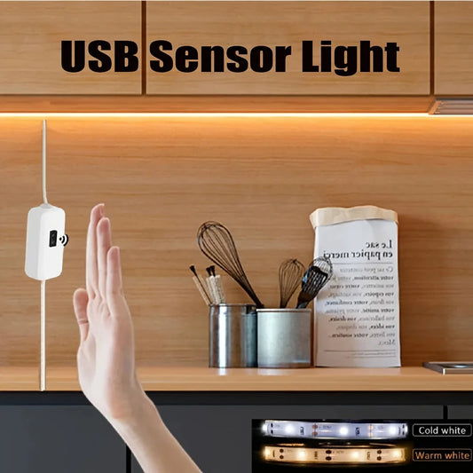 USB LED Lights Strip DC 5V Smart Dimmer Gesture Sensor Switch Control 60LEDs/m Backlight LED Ribbon Tape TV Lamp Room Decoration - AMULET RING STORE