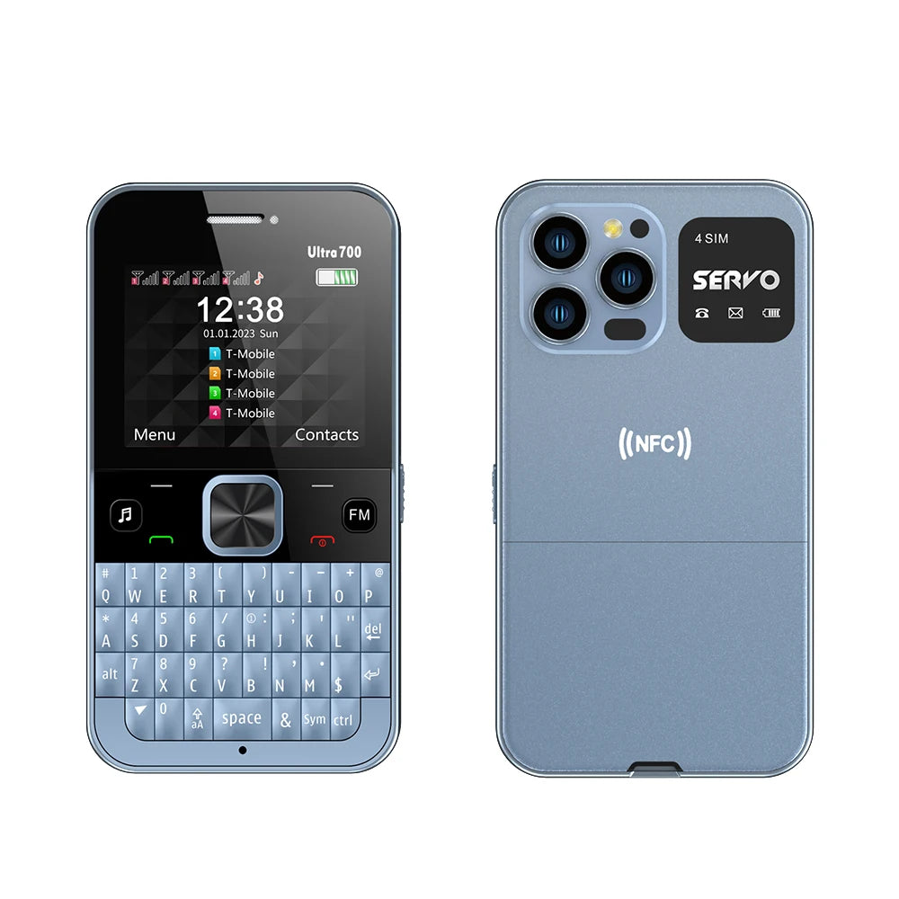 SERVO 4 SIM Card 4 Standby QWERTY Keyboard Mobile Phone Speed Dial Blacklist FM Radio Flashlight 2G GSM Cellular Cellphone TypeC