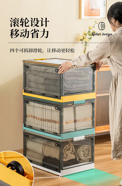 Foldable Storage Trunk Open Storage Box Transparent Storage Bin Home Wardrobe Clothes Organizer Large Capacity Sundries Box - AMULET RING STORE