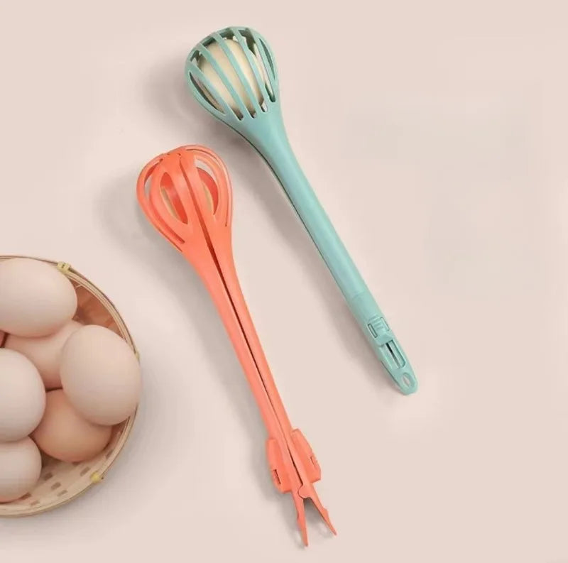 2-in-1 Food Clip & Egg Whisk Multifunctional Handheld Blender Kitchen Tool for Salad Mixer Eggs Pasta Food Cooking Mixing - AMULET RING STORE