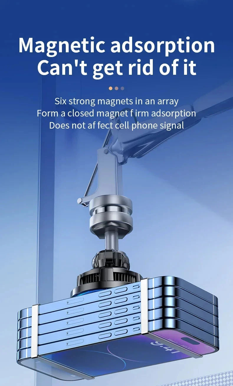 ice Cooling Magnetic Wireless Car Charger Stand for iPhone 16 15 14 13 12 Pro Max MacSafe Car Phone Holder Fast Charging Station