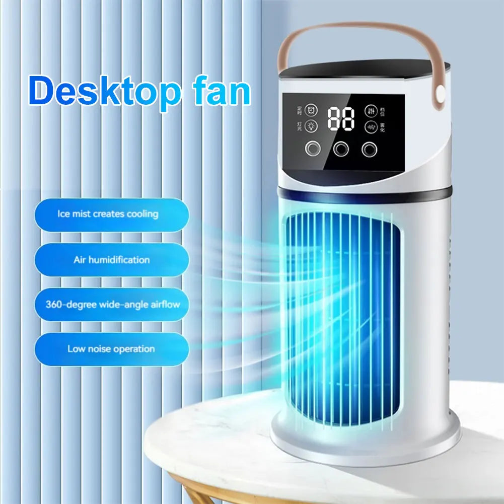Water Cooling Fan Air Conditioner Adjustable Speeds Timer Personal Fan Air Cooler With Humidifier for Bedroom Living Room Office