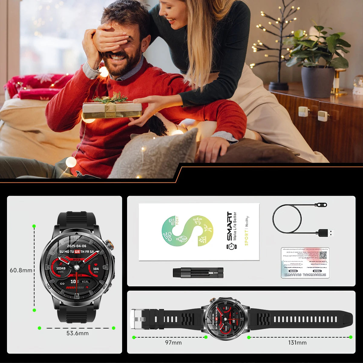 2026 New Outdoor Military Smart Watch For Men 1.85" AMOLED 1000mAh Battery IP69K Swim Flashlight Heart Rate Wireless Call Watchs