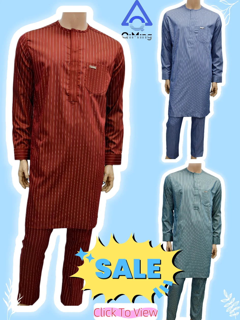 Arabian Jubba Thobe Ramadan Clothing Abaya Muslim Islamic Moroccan African Men's Nice Prayer Eid Robe Long Sleeve Embroidery