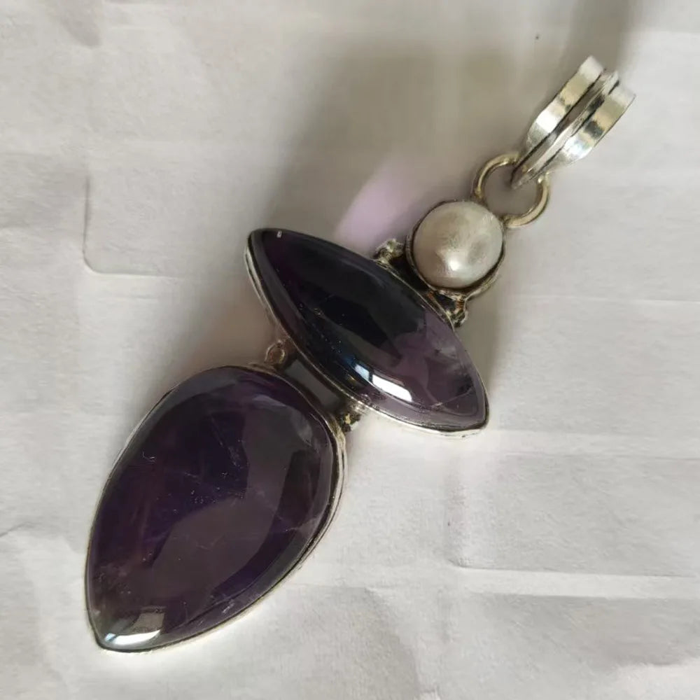 Genuine Labradorite Rutile Topaz Lapis Jasper  Pendant