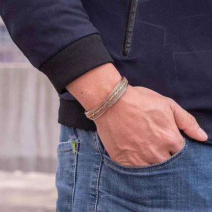 ARADOO Copper Bracelets for Women 99% Pure Copper Handwoven Bracelet Cuff Bangle