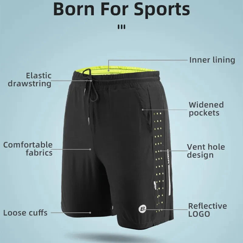 ROCKBROS Running Shorts Unisex Clothing Exercise Gym Shorts Jogging Fitness Breathable Cycling Outdoor Sports Cycling Equipment