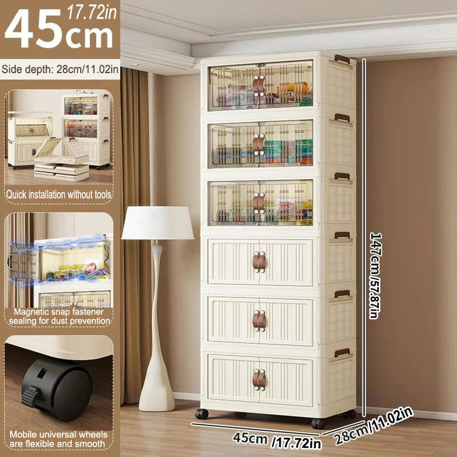 Multifunction Dustproof Wardrobe Large Capacity Folding Storage Cabinet Sundries Storage Box - AMULET RING STORE