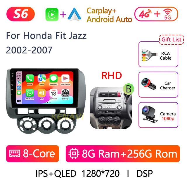 2 Din Android 10.0 Car Stereo Radio Multimedia Video Player For Honda Fit Jazz City 2002 2003 2004 2005 2006 2007 GPS Navigation - AMULET RING STORE