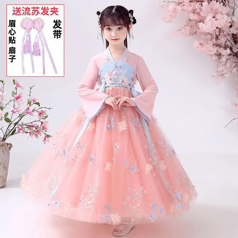 Summer Girls' Hanfu Dress Princess Costume Children's Dresses Kids Vintage Party Baby Girl Dress Cosplay Girls Clothes Vestidos