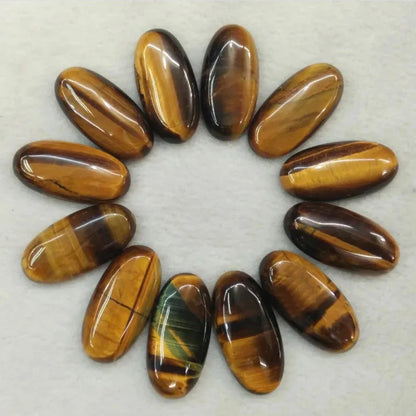 Fashion Mix natural Stone oval cabochons beads diy Jewelry accessories making 15x30mm Wholesale 20pcs/Lot fast shipping - AMULET RING STORE