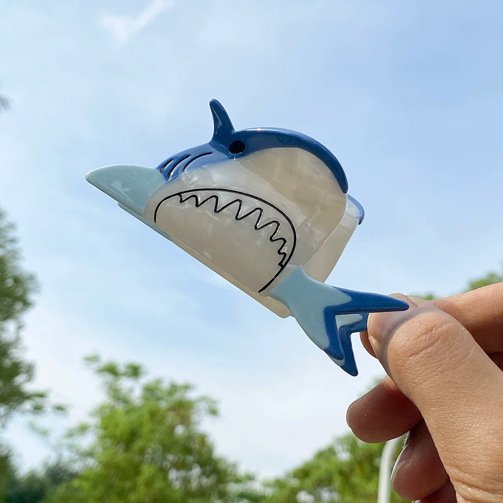 Creative Funny Acetate Tortoise Sturgeon Fish Shark Hairpin Oversize Marine Animal Barrettes Thick Hair Clip Claw Accessories - AMULET RING STORE