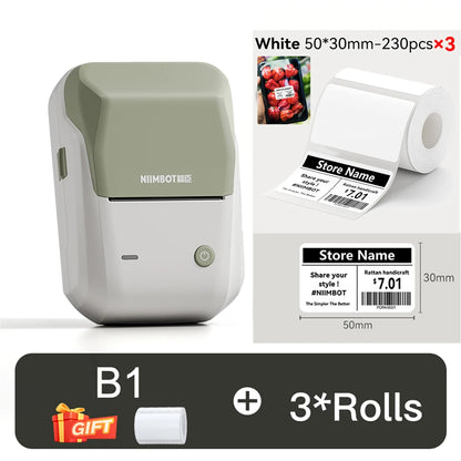 NIIMBOT B21/B1 Portable Thermal Printer 1500mAh Wireless Sticker Printer With Self-adhesive Labels For Barcode Clothing Jewelry