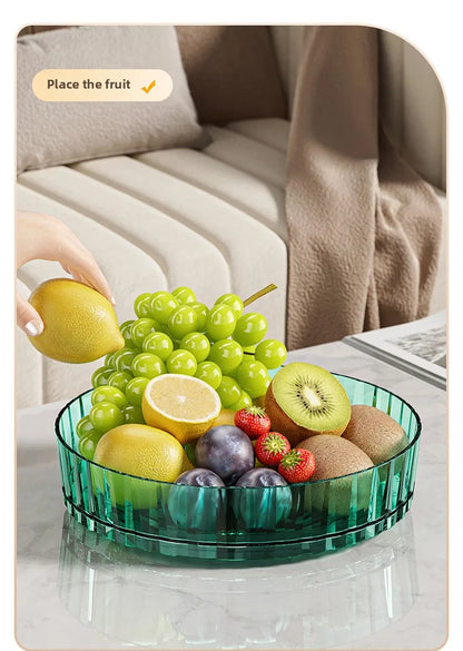 360° Rotating Plastic Storage Rack Bathroom Storage Organizer Kitchen Snack Food Oil Seasoning Bottle Storage Rack Fruit Tray - AMULET RING STORE