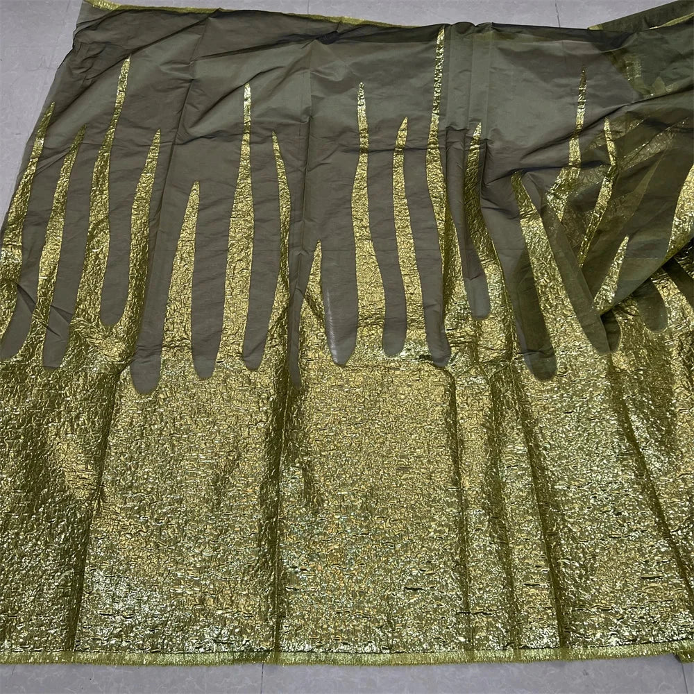 2025HighQuality African Nigerian Tulle Lace Fabric Organza Embroidery Guipure Brocade Jacquard Wedding Dresses Party Gowns 5Yard