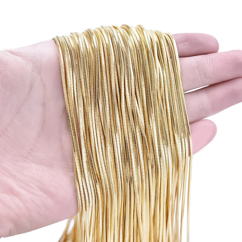 Wholesale 45/50/60/70cm Snake Chain Necklace Stainless Steel Necklaces For Women Men Accessories Vintage Jewelry Collares Hombre - AMULET RING STORE