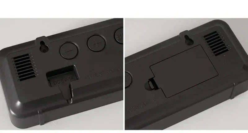 9 Inch Large Digital Wall Clock Temperature Humidity Night Mode Snooze 12/24H USB Plug-in Version Electronic LED Alarm Clock